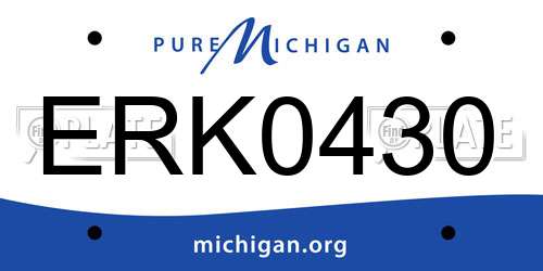 ERK0430 Michigan License Plate