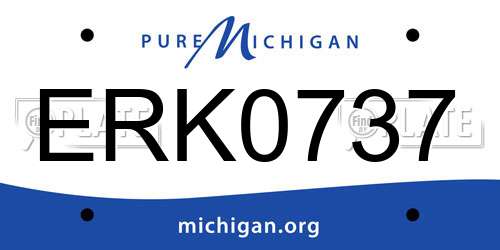 ERK0737 Michigan License Plate