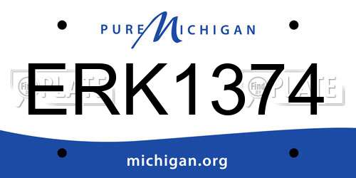 ERK1374 Michigan License Plate