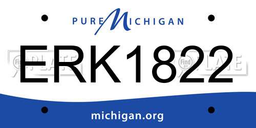 ERK1822 Michigan License Plate