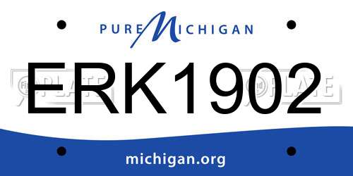 ERK1902 Michigan License Plate