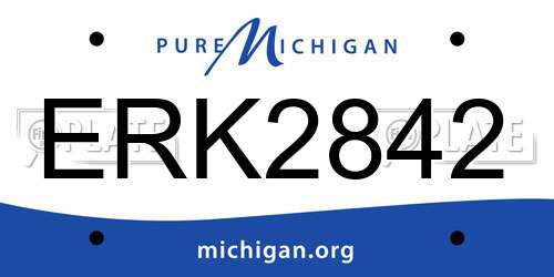 ERK2842 Michigan License Plate