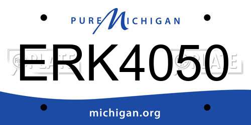 ERK4050 Michigan License Plate