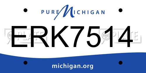ERK7514 Michigan License Plate
