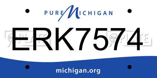 ERK7574 Michigan License Plate