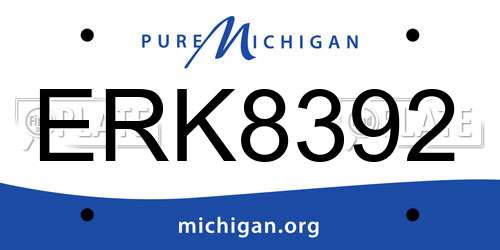 ERK8392 Michigan License Plate