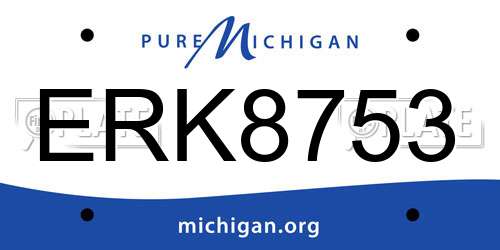 ERK8753 Michigan License Plate