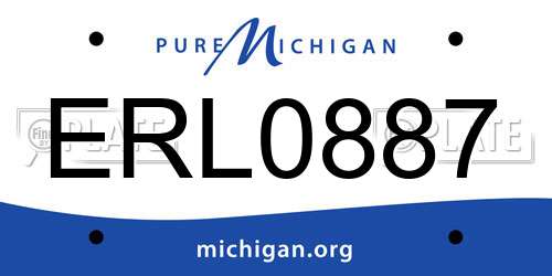 ERL0887 Michigan License Plate
