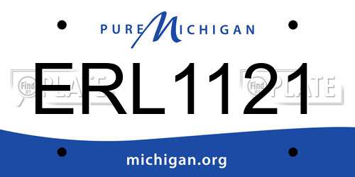 ERL1121 Michigan License Plate
