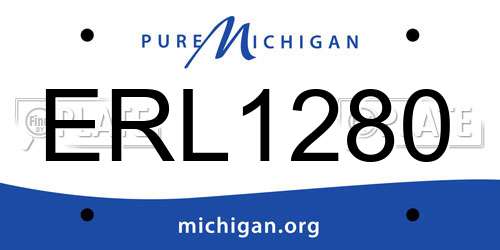 ERL1280 Michigan License Plate
