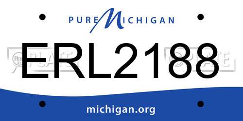 ERL2188 Michigan License Plate