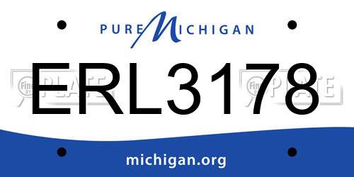 ERL3178 Michigan License Plate