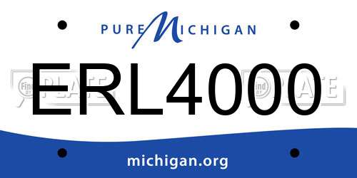 ERL4000 Michigan License Plate