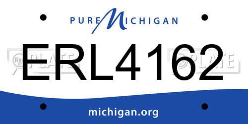 ERL4162 Michigan License Plate