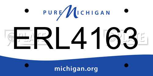 ERL4163 Michigan License Plate