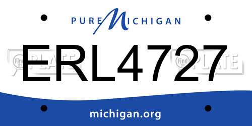 ERL4727 Michigan License Plate