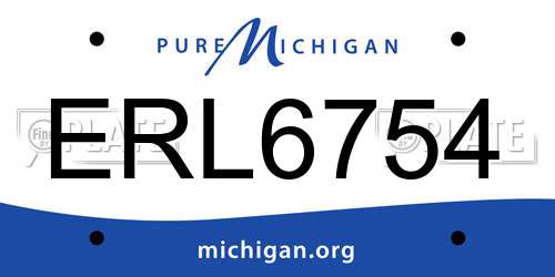 ERL6754 Michigan License Plate