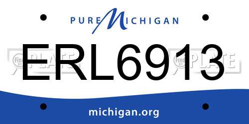 ERL6913 Michigan License Plate