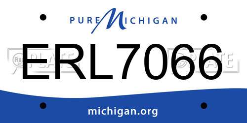 ERL7066 Michigan License Plate