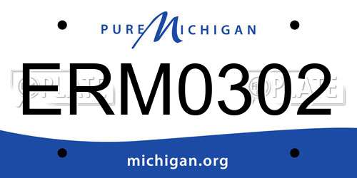 ERM0302 Michigan License Plate