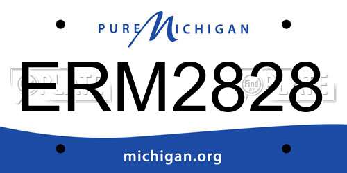 ERM2828 Michigan License Plate