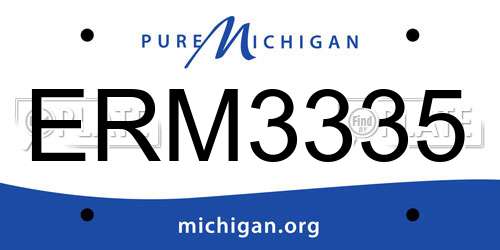 ERM3335 Michigan License Plate
