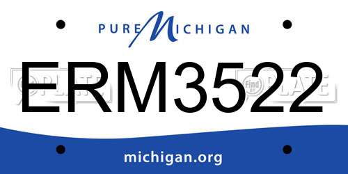 ERM3522 Michigan License Plate