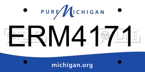 ERM4171 Michigan License Plate