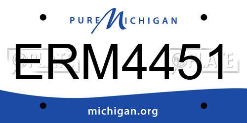 ERM4451 Michigan License Plate