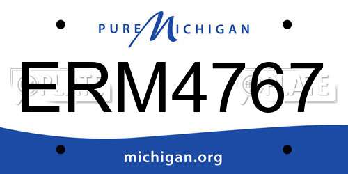 ERM4767 Michigan License Plate