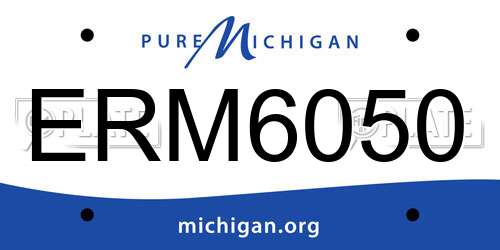 ERM6050 Michigan License Plate