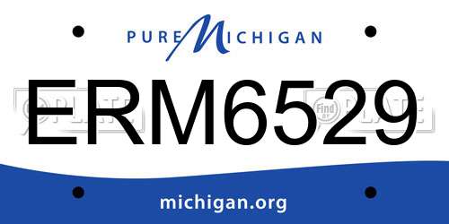 ERM6529 Michigan License Plate