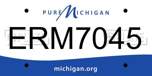 ERM7045 Michigan License Plate