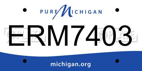 ERM7403 Michigan License Plate