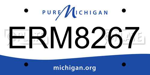 ERM8267 Michigan License Plate