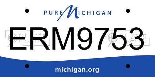 ERM9753 Michigan License Plate