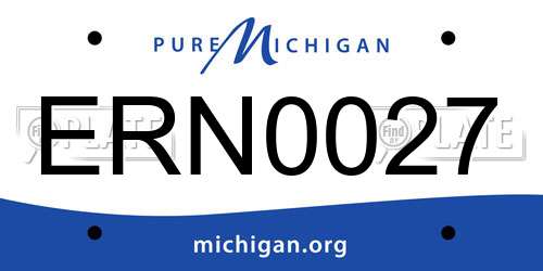 ERN0027 Michigan License Plate
