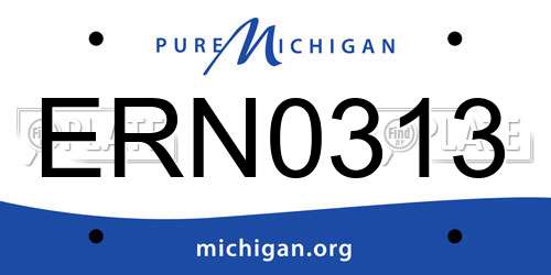 ERN0313 Michigan License Plate