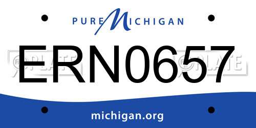 ERN0657 Michigan License Plate