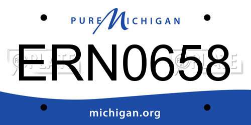 ERN0658 Michigan License Plate