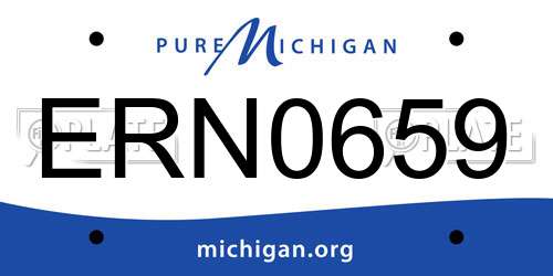 ERN0659 Michigan License Plate