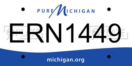 ERN1449 Michigan License Plate