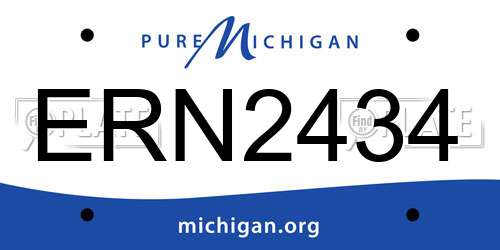 ERN2434 Michigan License Plate
