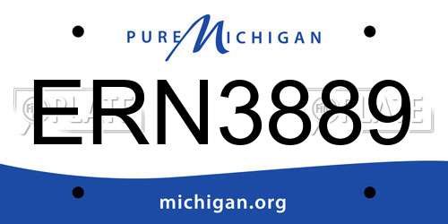 ERN3889 Michigan License Plate