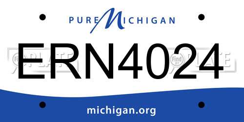 ERN4024 Michigan License Plate
