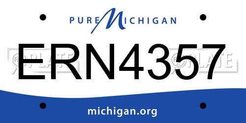 ERN4357 Michigan License Plate