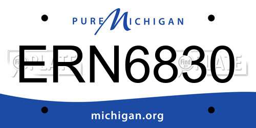 ERN6830 Michigan License Plate