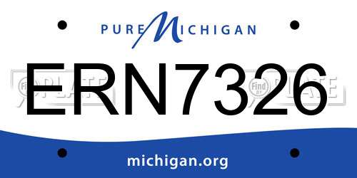 ERN7326 Michigan License Plate