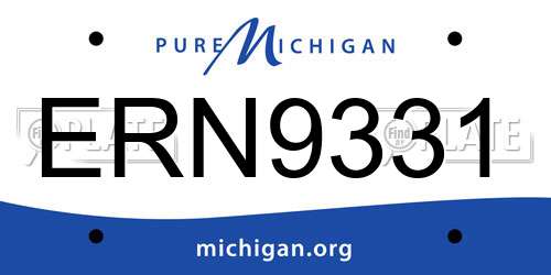 ERN9331 Michigan License Plate