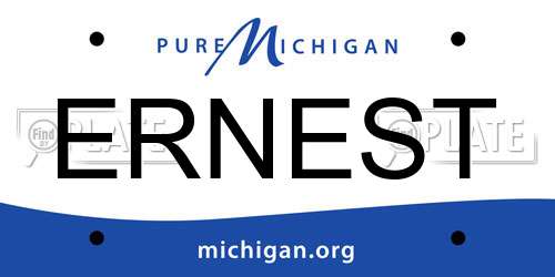 ERNEST Michigan License Plate